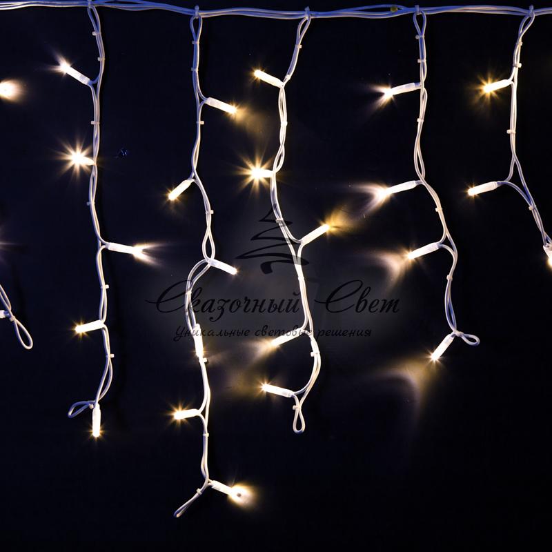 Гирлянда «Айсикл» («Бахрома») светодиодная 4,0х0,6 м, с эффектом мерцания, белый провод каучук, 230 В, диоды белые NEON-NIGHT