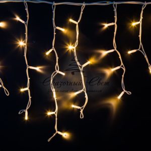 Гирлянда «Айсикл» («Бахрома») светодиодная 4,0х0,6 м,  с эффектом мерцания,  белый провод каучук,  230 В,  диоды теплые белые NEON-NIGHT