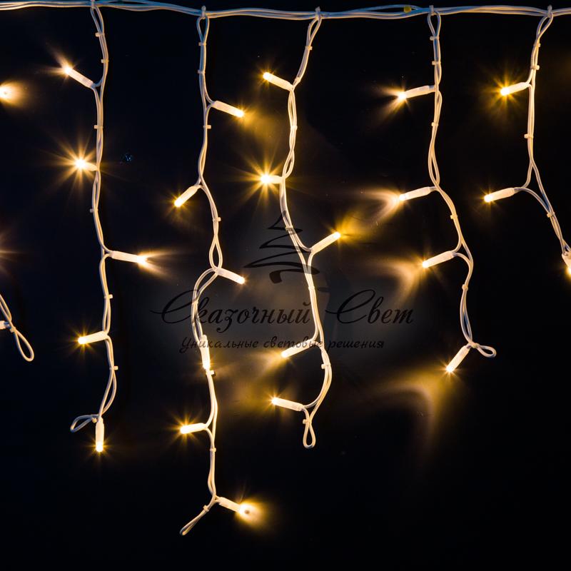 Гирлянда «Айсикл» («Бахрома») светодиодная 4,0х0,6 м, с эффектом мерцания, белый провод каучук, 230 В, диоды теплые белые NEON-NIGHT