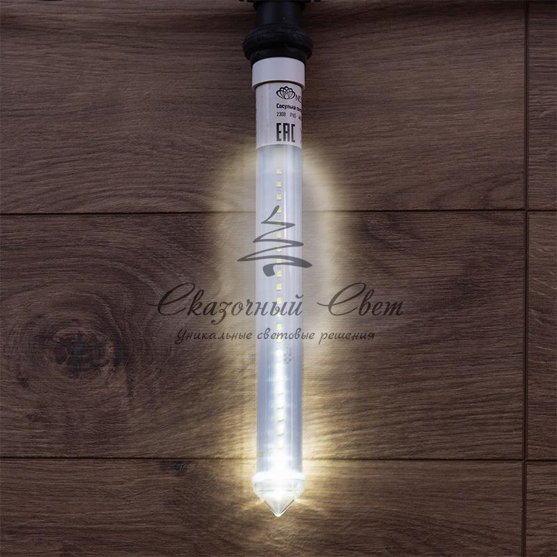 Сосулька светодиодная 30 см, 230 В, e27, двухсторонняя, 24х2 диодов, цвет диодов белый