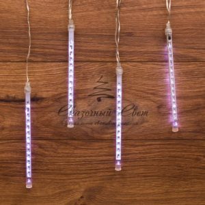 Гирлянда «Тающие сосульки» светодиодная, 4шт х 20см, шаг 50см, 230В (с трансформатором) белые светодиоды