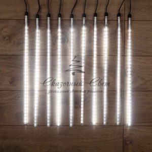 Гирлянда «Тающие сосульки» 24 В, комплект 10 шт. х 50 см, шаг 100 см, 600 LED, белый, соединяются