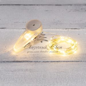 Гирлянда «Роса» с прищепкой 3 м,  30 LED,  теплое белое свечение,  2хCR2032 в комплекте NEON-NIGHT