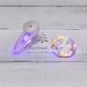 Гирлянда «Роса» с прищепкой 3 м,  30 LED,  цвет свечения мультиколор,  2хCR2032 в комплекте NEON-NIGHT