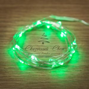 Гирлянда «Роса»,  2 м,  20 диодов,  цвет зеленый