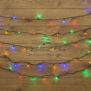 Гирлянда «Твинкл Лайт» 6 м,  темно-зеленый ПВХ,  40 LED,  цвет мультиколор