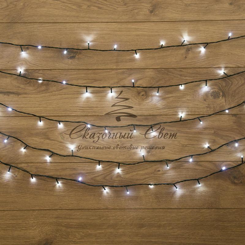 Гирлянда "Твинкл Лайт" 10 м, темно-зеленый ПВХ, 80 LED, цвет белый