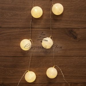 Тайские фонарики «Пломбир» 1.5 м,  10 LED,  прозрачный ПВХ,  цвет свечения теплый белый,  2 х АА (батарейки не в комплекте) NEON-NIGHT