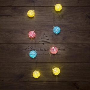 Гирлянда светодиодная «Карамельки» 1.5 м, прозрачный ПВХ, 10 LED, теплый белый, питание 2 х АА (батарейки не в комплекте)