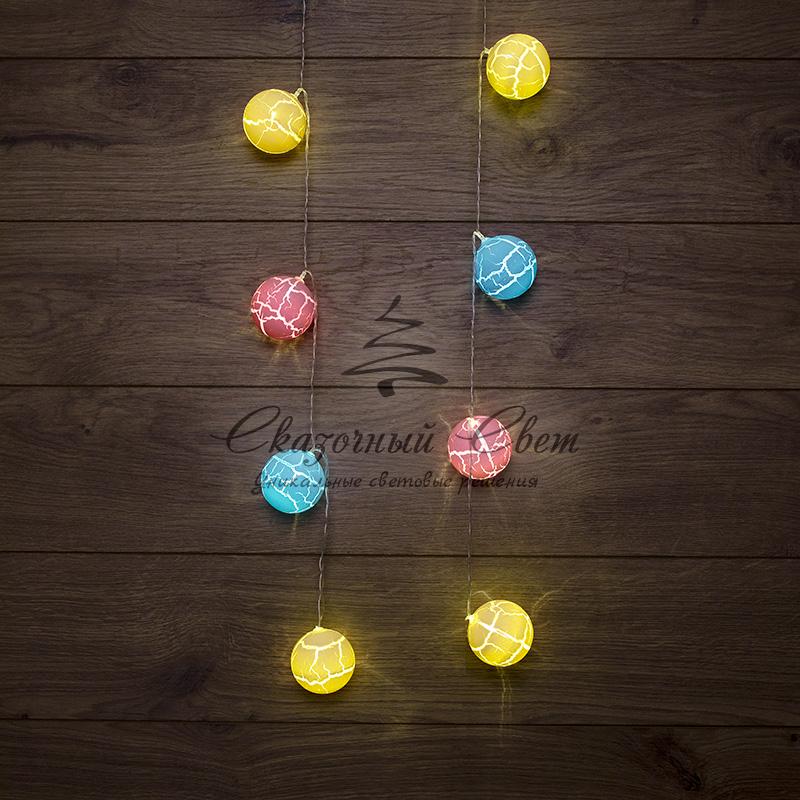 Гирлянда светодиодная «Карамельки» 1.5 м, прозрачный ПВХ, 10 LED, теплый белый, питание 2 х АА (батарейки не в комплекте)