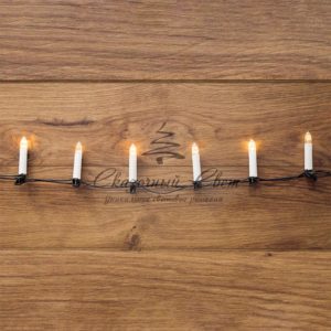 Гирлянда «Свечи» 6м, темно-зеленый ПВХ, 30 LED ТЕПЛЫЙ БЕЛЫЙ