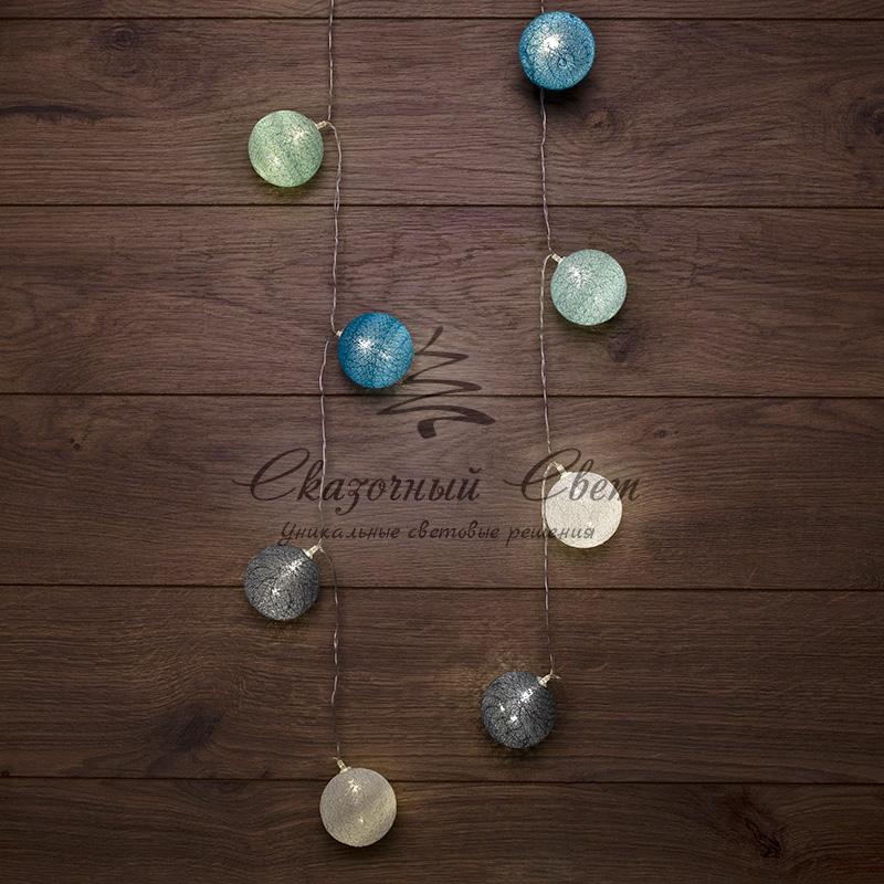 Тайские фонарики «Северное сияние» 3,5 м, прозрачный ПВХ, 20 LED, теплый белый, питание 2 х АА (батарейки не в комплекте)