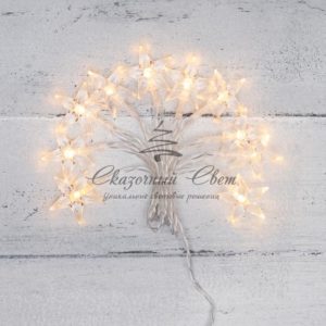 Гирлянда светодиодная «Звездочки» 1.5 м, 10 LED, прозрачный ПВХ, цвет свечения теплый белый, 2 х АА (батарейки не в комплекте) NEON-NIGHT