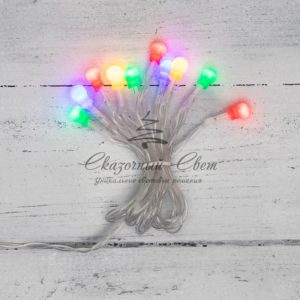 Гирлянда светодиодная «Шарики» 1.5 м, 10 LED, прозрачный ПВХ, цвет свечения мультиколор, 2 х АА (батарейки не в комплекте) NEON-NIGHT