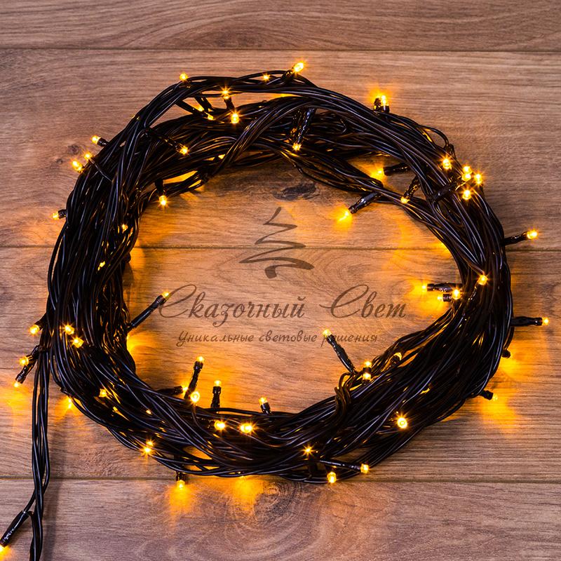 Гирлянда "Твинкл Лайт" 10 м, черный ПВХ, 100 диодов, цвет желтый