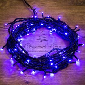 Гирлянда «Твинкл Лайт» 10 м,  черный ПВХ,  100 диодов,  цвет синий