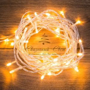 Гирлянда «Твинкл Лайт» 6 м,  прозрачный ПВХ,  40 LED,  цвет ТЕПЛЫЙ БЕЛЫЙ