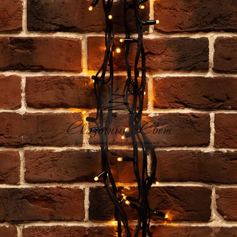 Гирлянда "Твинкл Лайт" 20 м, черный КАУЧУК, 240 диодов, цвет желтый