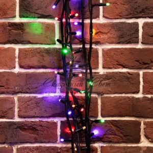 Гирлянда «Твинкл Лайт» 20 м,  черный КАУЧУК,  240 диодов,  цвет мультиколор