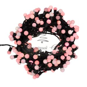 Гирлянда «Мультишарики» Ø17,5мм,  20 м,  черный ПВХ,  200 диодов,  цвет красный