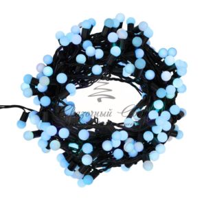 Гирлянда «Мультишарики» Ø17,5мм,  20 м,  черный ПВХ,  200 диодов,  цвет синий