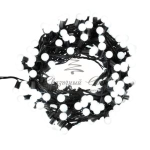 Гирлянда «Мультишарики» Ø17,5мм,  20 м,  черный ПВХ,  200 диодов,  цвет белый