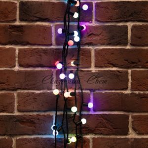Гирлянда «Мультишарики» Ø17,5 мм,  10 м,  черный ПВХ,  100 диодов,  цвет RGB