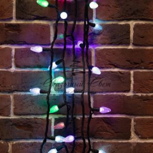 Гирлянда «Мультишишки» 10 м,  черный Каучук,  80 диодов,  цвет RGB