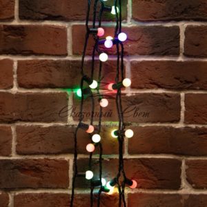 Гирлянда «Мультишарики» Ø17,5мм,  20 м,  черный ПВХ,  200 диодов,  цвет RGB