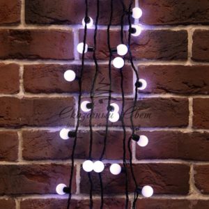 Гирлянда «Мультишарики» Ø23 мм,  10 м,  черный ПВХ,  80 диодов,  цвет белый