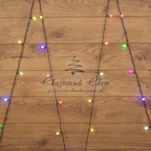 Гирлянда «Шарики» Ø15мм 5м,  темно-зеленый ПВХ,  30 диодов,  цвет RGB