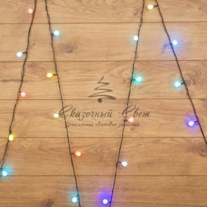 Гирлянда «Шарики» Ø18мм 5м,  темно-зеленый ПВХ,  30 диодов,  цвет RGB