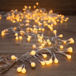 Гирлянда «Мишура LED» 3 м прозрачный ПВХ, 288 диодов, цвет желтый