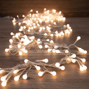 Гирлянда «Мишура LED» 3 м прозрачный ПВХ, 288 диодов, цвет ТЕПЛЫЙ БЕЛЫЙ