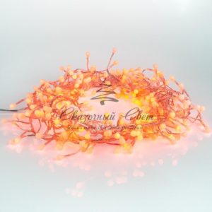 Гирлянда «Мишура LED» 6 м прозрачный ПВХ, 576 диодов, цвет красный