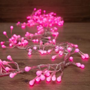 Гирлянда «Мишура LED» 6 м прозрачный ПВХ, 576 диодов, цвет розовый