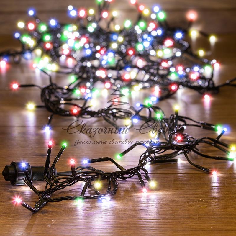 Гирлянда «Кластер LED» 3 м, темно-зеленый ПВХ IP20, 288 диодов, цвет мультиколор