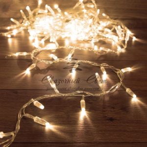 Гирлянда «Кластер» 10 м,  прозрачный ПВХ IP65, 200 диодов,  цвет теплый белый