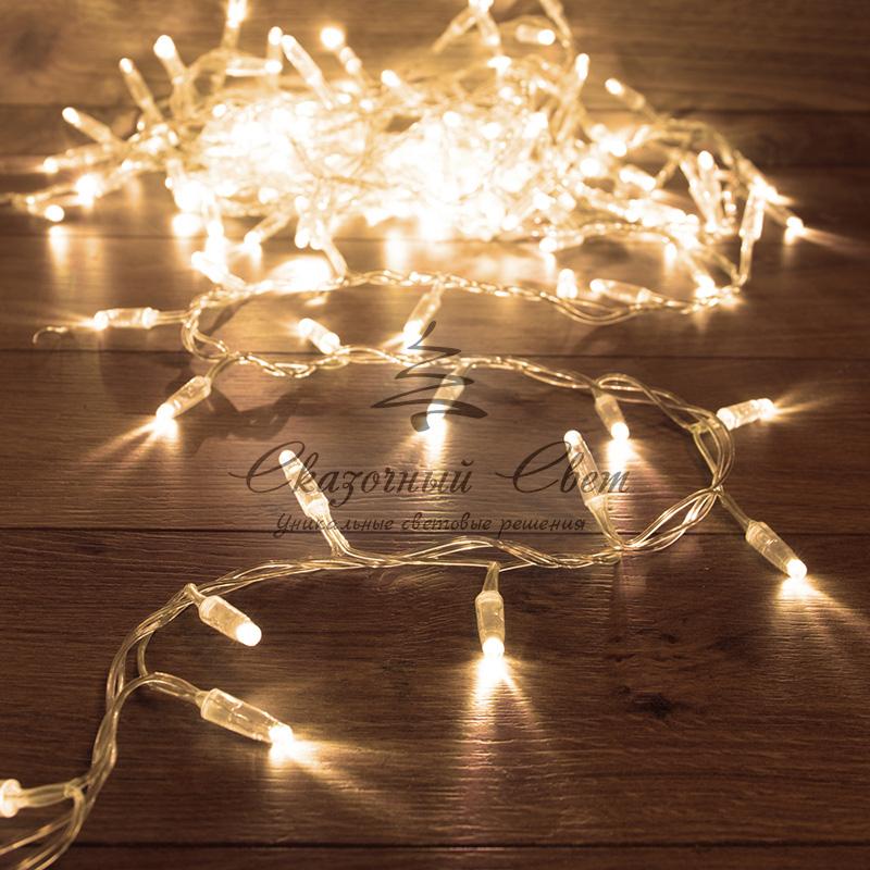 Гирлянда «Кластер» 10 м, прозрачный ПВХ IP65, 200 диодов, цвет теплый белый