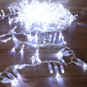 Гирлянда «Кластер» 10 м,  400 LED,  прозрачный ПВХ,  IP65, соединяемая,  цвет свечения белый NEON-NIGHT