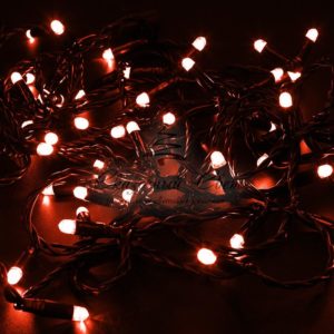 Гирлянда Нить 10м,  постоянное свечение,  черный ПВХ,  24В,  цвет Красный