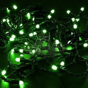 Гирлянда Нить 10м,  постоянное свечение,  черный ПВХ,  24В,  цвет Зелёный