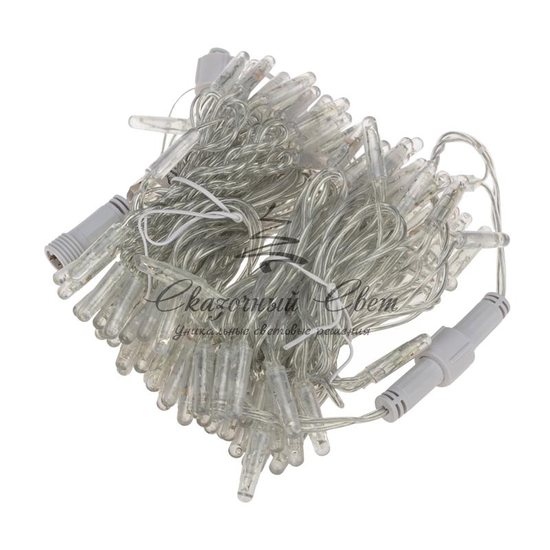 Гирлянда Нить 10м, постоянное свечение, прозрачный ПВХ, 24В, цвет Тёплый белый