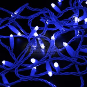 Гирлянда Нить 10м, постоянное свечение, белый ПВХ, 230В, цвет Синий