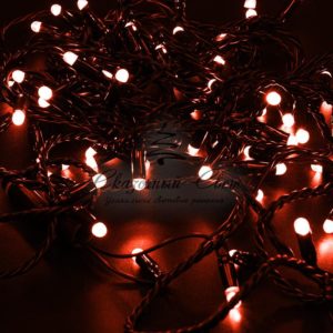 Гирлянда Нить 10м,  постоянное свечение,  черный ПВХ,  230В,  цвет Красный