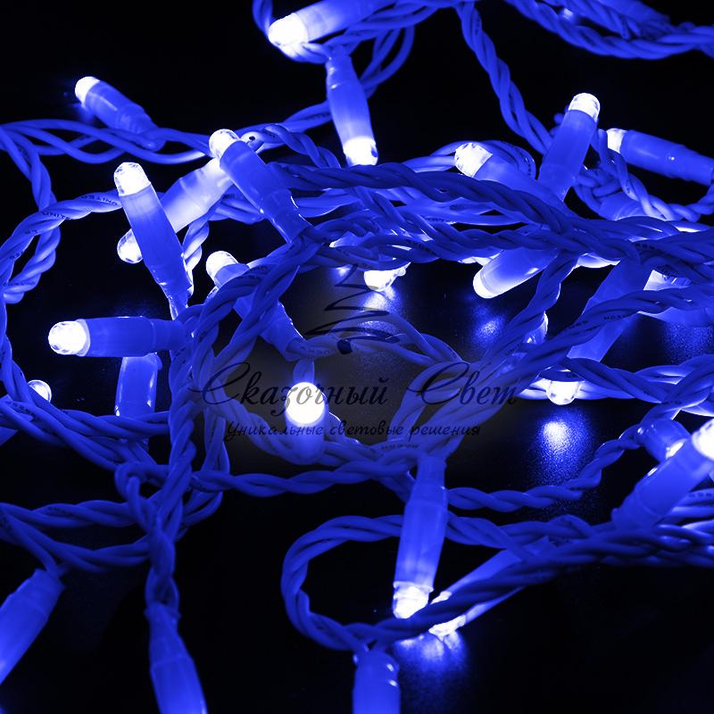 Гирлянда Нить 10м, с эффектом мерцания, белый ПВХ, 24В, цвет Синий