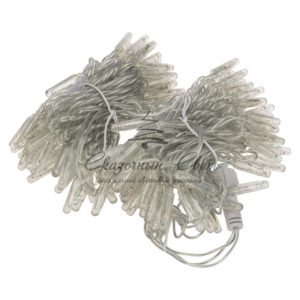 Гирлянда Нить 10м, с эффектом мерцания, прозрачный ПВХ, 24В, цвет Тёплый белый