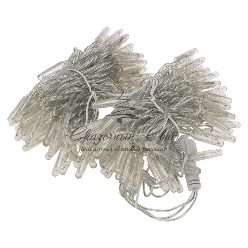 Гирлянда Нить 10м, с эффектом мерцания, прозрачный ПВХ, 24В, цвет Тёплый белый