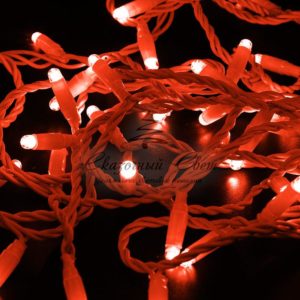 Гирлянда Нить 10м,  с эффектом мерцания,  белый ПВХ,  230В,  цвет Красный