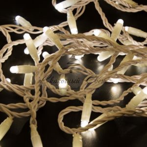 Гирлянда Нить 10м,  с эффектом мерцания,  белый ПВХ,  230В,  цвет Тёплый белый